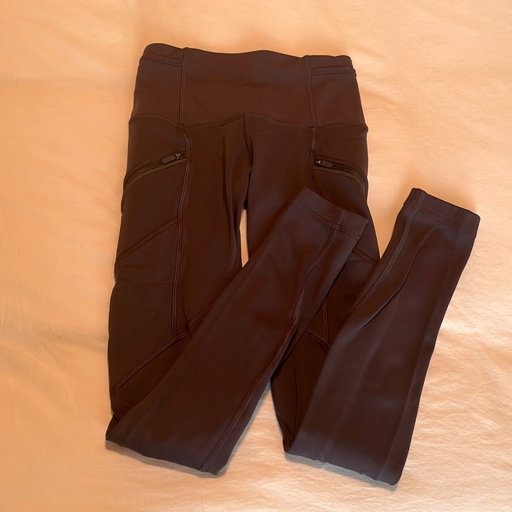Womens full length lululemon leggings. Size 2, dark purple, super thin fleece